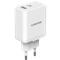 Canyon, PD 20W/QC3.0 18W WALL Charger with 1-USB A+ 1-USB-C Input: 100V-240V, Output: 1 port charge: USB-C:PD 20W (5V3A/9V2.22A/12V1.67A) , USB-A:QC3.0 18W (5V3A/9V2.0A/12V1.5A), 2 port charge: comm