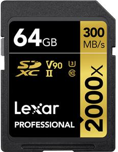 Lexar SDXC 64GB Professional 2000x UHS-II U3 ( 260/300 MB/s )