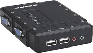 Manhattan Przełącznik KVM 4/1 USB (z audio)