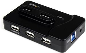 StarTech.com 7 Port USB Hub - 2 x USB 3A, 4 x USB 2A, 1 x Dedicated Charging Port - Multi Port Powered USB Hub with 20W Power Adapter (ST7320USBC) - hub - 6 ports