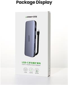 Ugreen USB-C 9in1 HUB 3*USB3.0+HDMI+VGA+RJ45 Gigabit+SD&TF +PD - box