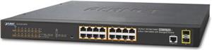 Planet 18-Port Managed Rackmount 802.3at Switch (16x RJ45 Gbe 30W port PoE (220W) 2x 100 1000X SFP