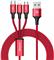 Cable USB BASEUS 3in1 Rapid red, 3A, 1.2M