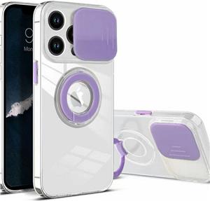 MM TPU IPHONE 13 PRO 6.1 CLEAR CAM AND RING, 2mm purple