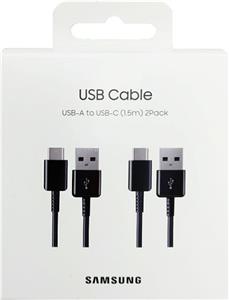 SAMSUNG DATA KABEL DG930MBEG USB - Type C, Set 2 kom., 1.5m crni