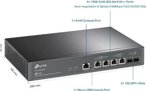 TP-Link JetStream TL-SX3206HPP V1 - switch - 6 ports - managed - rack-mountable