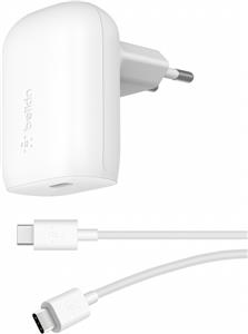 Belkin BOOST CHARGE 30W PD PPS Wall Charger + USB-C to USB-C Cable White