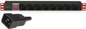 Techly 102635 Power strip Rack 19" 1U, 8x Schuko, C20 cable 3m