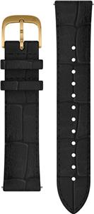 Zamjenski remen Garmin 20mm - Black Leather (Gold kopča)