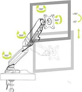 Port nosač za monitor do 32’’, do 8kg, VESA, crni