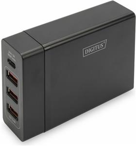 72W USB Netzteil 4-Port 1xUSB-C 3xUSB-A Digitus Black