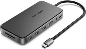 Vention USB-C to HDMI USB 3.1 Gen 2-A x2 USB 2.0 M.2 NGFF SD TF PD DC 3.5mm SSD Enclosure Docking Station 0,15m