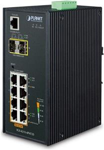 Planet Industrial 4-Port 10 100 1000T 802.3at PoE 4-Port 10 100 1000T 2-Port 100 1000X SFP Managed Switch