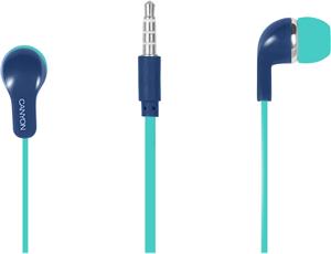 CANYON EPM-02, Stereo Earphones with inline microphone, Green+Blue, cable length 1.2m, 20*15*10mm, 0.013kg