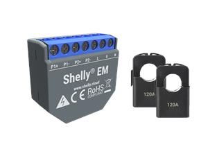 Home Shelly Relais "EM" WLAN Stromzähler 2x 120A Ohne Klemmen Messfunktion