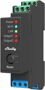 Home Shelly Relais "Pro 2" WLAN LAN Max. 25A 2 Kanäle 2 Phasen BT DIN-Rail