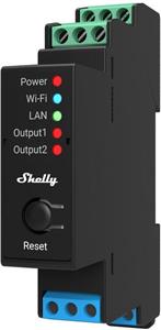 Home Shelly Relais "Pro 2PM" WLAN LAN Max. 25A 2 Kanäle 1 Phase BT Messfunktion DIN-Rail