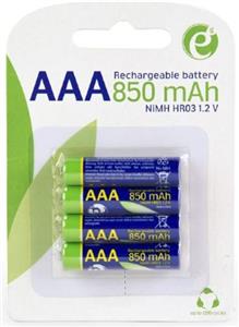 Gembird Rechargeable AAA instant batteries (ready-to-use), 850mAh, 4pcs blister pack