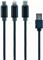 Gembird USB 3-in-1 charging cable, black, 1m