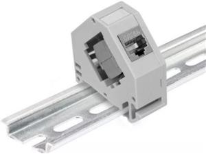 NaviaTec keystone jack holder for DIN rail, 1 port, with 1pc CAT6A STP keystone jack