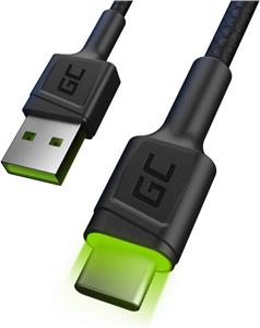 KAB USB > USB-C (ST - ST) 2m Green Cell Backlight Green LED Black