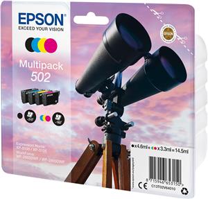 TIN Epson Tinte 502 C13T02V64010 4er Multipack (BKMCY) bis zu 165 Seiten