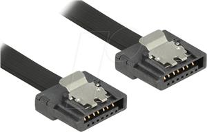 Cable SATA FLEXI 6 Gb/s 10 cm black metal