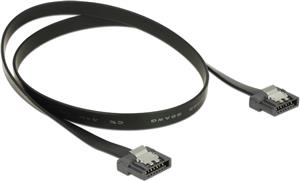 Cable SATA FLEXI 6 Gb/s 100cm black metal