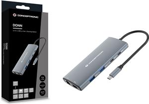 CONCEPTRONIC Dock USB-C->HDMI,GbE,USB-C+3.0,SD,60WPD0.15m gr