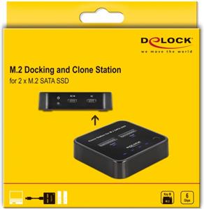 DELOCK M.2 Dockingstation für 2xM.2 SATA SSD mit Klon