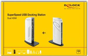 DELOCK USB Dockingstation Dual HDMI Full-HD/USB3.2/LAN/Audio