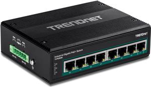 TRENDnet 8-Port Indus. Gigabit PoE+ DIN-Rail Switch (24-56V)