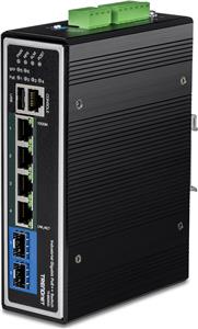 TRENDnet Switch 6-port Industrial Gbit L2 Managed PoE++ DIN