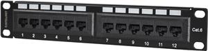 1U, 12 Port, Unshielded, Black