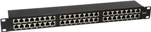 48.26 cm (19") , 1U, 48x RJ45, Cat.6 Shielded Patch Panel, Black