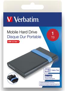 Verbatim 2.5" SmartDisk 1TB vanjski HDD, USB3.2 Gen1, crni