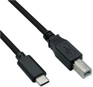 Roline USB2.0 Kabel TIP C, C - B, M/M, 1.8m, crni