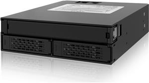 Backplane IcyDock 2x6,3cm SATAI-III/SAS in 1x5,25" HDD/SSD