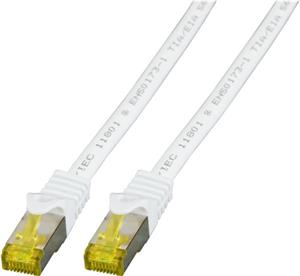 RJ45 Patch cable S/FTP, Cat.6A, LSZH, Cat.7 Raw cable, 0,5m, white