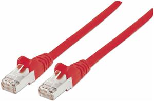 S/FTP 26 AWG, CAT7 Raw Cable, CAT6a Modular plugs, 0.25 m, Red