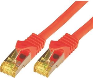 S/FTP 26 AWG, CAT7 Raw Cable, CAT6a Modular plugs, 10 m, Red