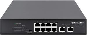 INTELLINET 8-Port Gigabit PoE+ Switch 2 RJ45-Ports 120W