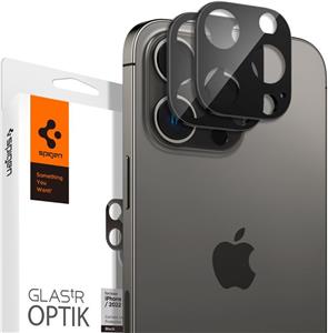 Spigen Glass Optik, zaštitno staklo za kameru telefona, 2 kom, crno - iPhone 15 Pro/15 Pro Max/14 Pro/14 Pro Max (AGL05273)