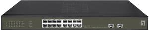 LevelOne Switch 16x GE GES-2118P 2xGSFP 19" 230W 16xPoE+