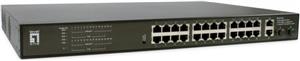 LevelOne Switch 24x GE GEP-2821 2xGE 2xGSFP 19" 390W 24xPoE+