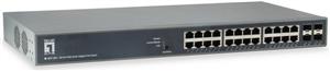 LevelOne Switch 24x GE GEP-2841 2xGSFP 19" 370W 24xPoE+