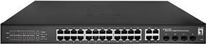 LevelOne Switch 24x GE GES-2128P 4xGSFP 19" 380W 24xPoE+