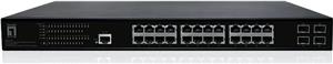 LevelOne Switch 28xPort GEP-2861 4xGSFP 19" 390W 24xPoE+