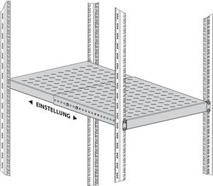 EFB 19" 1U heavy duty shelf, T500-900 mm, max. 150 kg