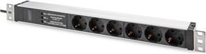 DIGITUS PDU 1HE 6x Schuko 16A Ausgänge 230V16A schwarz